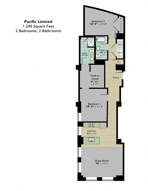 Pacific Limited Floor Plan at Park Pacific, Missouri, 63103